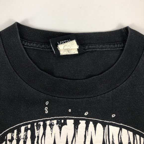 Y2K Metal Mulisha Shirt Mens Small Black & White Big Print Helmet Spell Out Logo - Picture 5 of 13